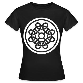 Keltische Blume und weißer Talisman - Frauen T-Shirt - Schwarz - Vorne - AI Model Female 172 dark (172cm)