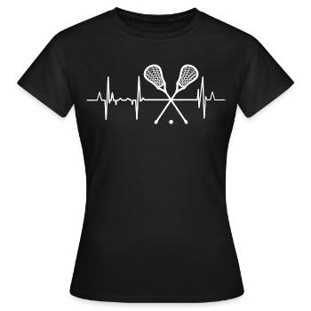 Lacrosse Herzschlag - Frauen T-Shirt - Schwarz - Vorne - AI Model Female 172 dark (172cm)