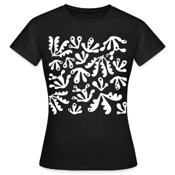 Abstrait Corail L Blanc - T-shirt Femme - noir - Devant - AI Model Female 172 dark (172cm)