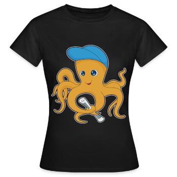 Krake Zeitung - Frauen T-Shirt - Schwarz - Vorne - AI Model Female 172 dark (172cm)