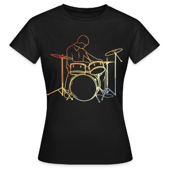 Batteur Look Vintage - T-shirt Femme - noir - Devant - AI Model Female 172 dark (172cm)