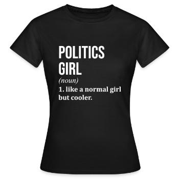 Politique Politique Politique - T-shirt Femme - noir - Devant - AI Model Female 172 dark (172cm)
