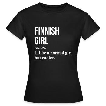 Finland - Women's T-Shirt - black - Front - AI Model Female 172 dark (172cm)