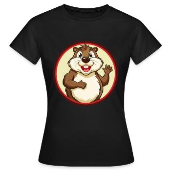 Gopher Colorful Kawaii Cartoon Character Clipart - Women's T-Shirt - black - Front - AI Model Female 172 dark (172cm)