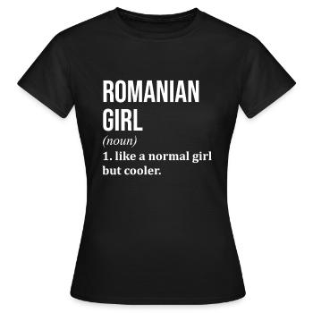 Roumanie - T-shirt Femme - noir - Devant - AI Model Female 172 dark (172cm)