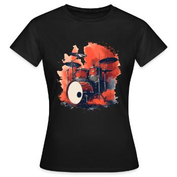 Batterie Style Rétro - T-shirt Femme - noir - Devant - AI Model Female 172 dark (172cm)