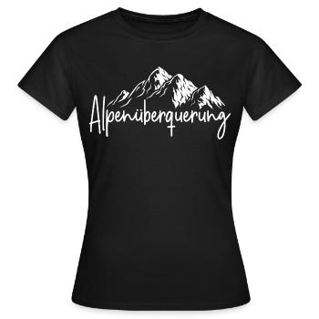 Alpenüberquerung - Frauen T-Shirt - Schwarz - Vorne - AI Model Female 172 dark (172cm)