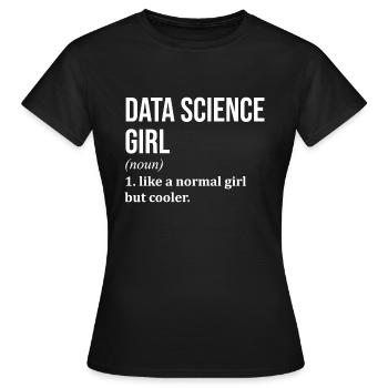 Science des données Science des données Science des données Science des données - T-shirt Femme - noir - Devant - AI Model Female 172 dark (172cm)
