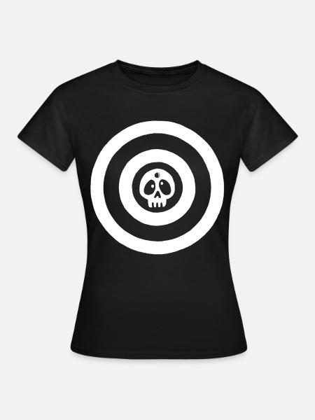Weißer Zielschädel - Frauen T-Shirt - Schwarz