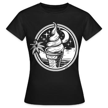 Dessin de crème glacée - T-shirt Femme - noir - Devant - AI Model Female 172 dark (172cm)
