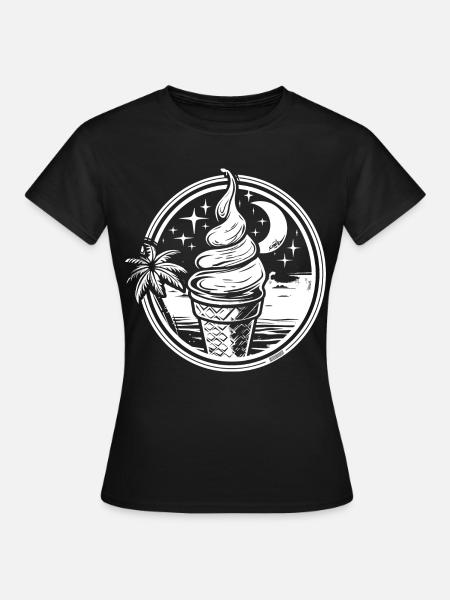Eis Zeichnung - Frauen T-Shirt - Schwarz