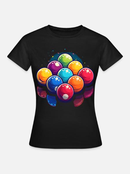 Billardkugeln Grafik - Frauen T-Shirt - Schwarz