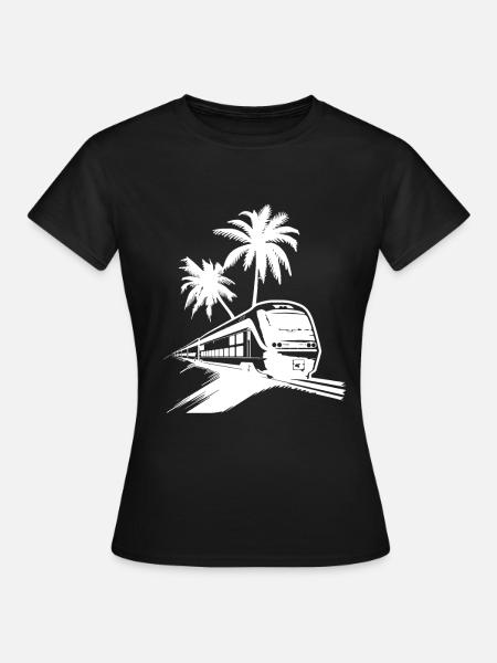 Eisenbahn Skizze - Frauen T-Shirt - Schwarz