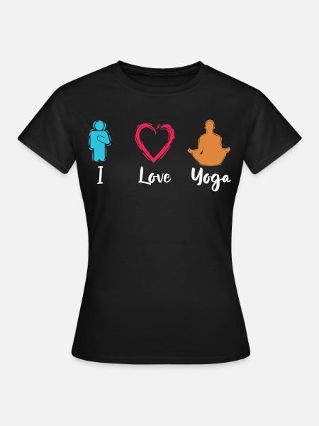 Ich liebe Yoga - Frauen T-Shirt - Schwarz
