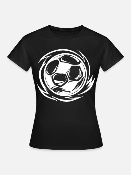 Fußball Zeichnung - Frauen T-Shirt - Schwarz