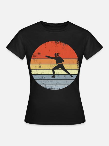 Vintage Fechten Skizze - Dame-T-shirt - sort