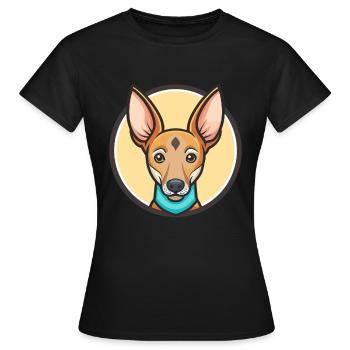 Cirneco Dell Etna Hunderasse Cartoon Kawaii Clipart - Frauen T-Shirt - Schwarz - Vorne - AI Model Female 172 dark (172cm)