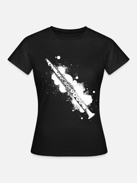 Flöte Graffiti - Frauen T-Shirt - Schwarz