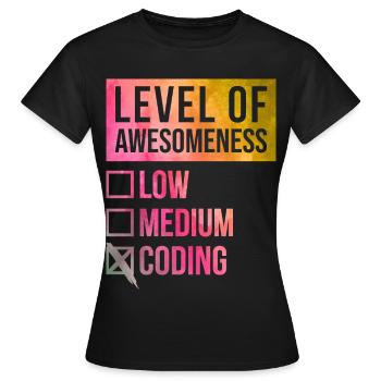 Coding - Women's T-Shirt - black - Front - AI Model Female 172 dark (172cm)
