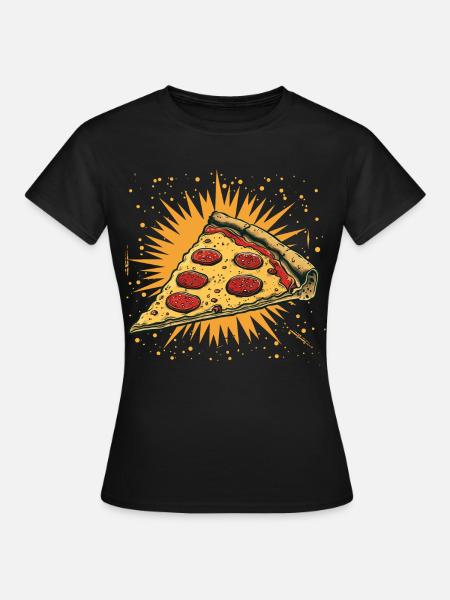 Pizzastück Grafik - Frauen T-Shirt - Schwarz