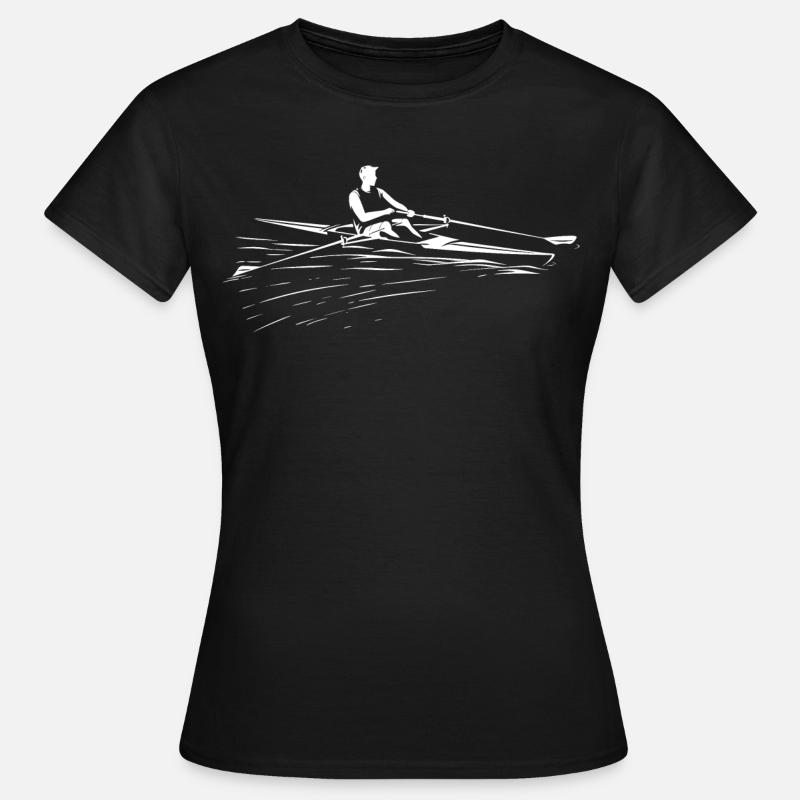 Roer skitse - Dame-T-shirt - sort
