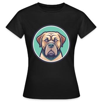 Alano Español Chien Race Dessin animé Kawaii Clipart Animal de compagnie - T-shirt Femme - noir - Devant - AI Model Female 172 dark (172cm)