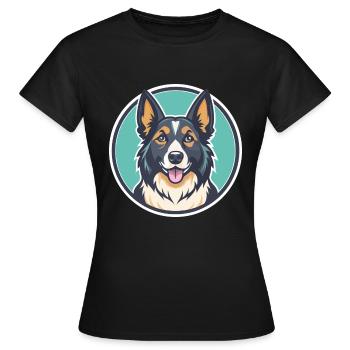Berger des Carpates Chien Race Drôle Dessin animé Kawaii - T-shirt Femme - noir - Devant - AI Model Female 172 dark (172cm)