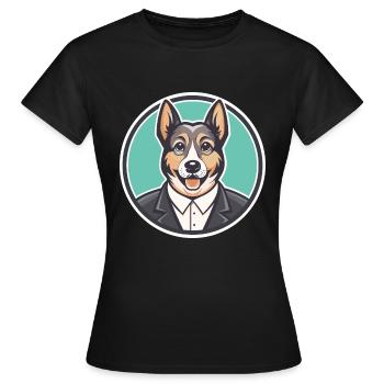 Castro Laboreiro Hunderasse Cartoon Kawaii Clipart - Frauen T-Shirt - Schwarz - Vorne - AI Model Female 172 dark (172cm)