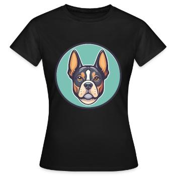 Braque Saint Germain Chien Race Dessin Animé Kawaii Pet - T-shirt Femme - noir - Devant - AI Model Female 172 dark (172cm)