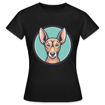 Cirneco Dell Etna Hunderasse Cartoon Kawaii Clipart - Frauen T-Shirt - Schwarz - Vorne - AI Model Female 172 dark (172cm)