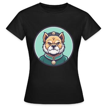 Chinese Imperial Dog Breed Cartoon Kawaii Clipart - Women's T-Shirt - black - Front - AI Model Female 172 dark (172cm)