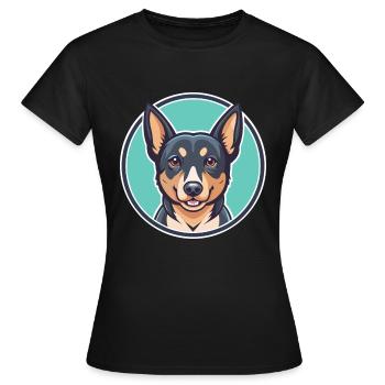 Lancashire Heeler Hunderasse Cartoon Kawaii Clipart - Frauen T-Shirt - Schwarz - Vorne - AI Model Female 172 dark (172cm)