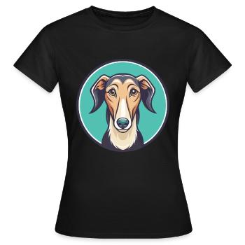 Old Croatian Sighthound Dog Breed Cartoon Kawaii - Women's T-Shirt - black - Front - AI Model Female 172 dark (172cm)