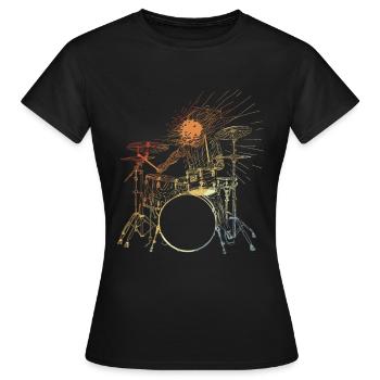 Batteur Look Vintage - T-shirt Femme - noir - Devant - AI Model Female 172 dark (172cm)