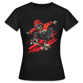 Lustiges Skateboarden - Frauen T-Shirt - Schwarz - Vorne - AI Model Female 172 dark (172cm)