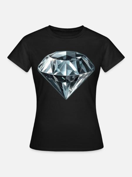 Kostbarer Diamant Edelstein - Frauen T-Shirt - Schwarz