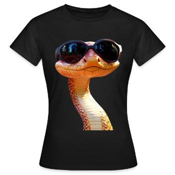 Serpent Python Cobra Mamba Serpent à sonnettes Serpent - T-shirt Femme - noir - Devant - AI Model Female 172 dark (172cm)
