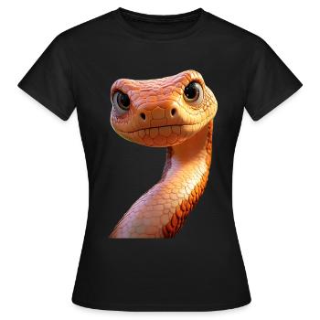 Serpent Python Cobra Mamba Serpent à sonnettes Serpent - T-shirt Femme - noir - Devant - AI Model Female 172 dark (172cm)