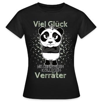 Bonne chance avec les nouveaux collègues Veräter Panda - T-shirt Femme - noir - Devant - AI Model Female 172 dark (172cm)