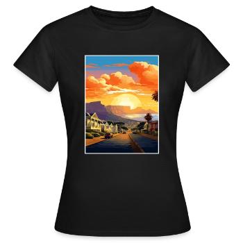 Cape Town Afrique du Sud Affiche de voyage Souvenir WPA - T-shirt Femme - noir - Devant - AI Model Female 172 dark (172cm)