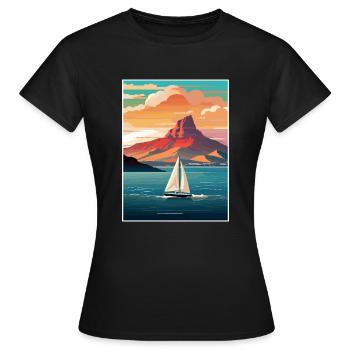 Cape Town Afrique du Sud Affiche de voyage Souvenir WPA - T-shirt Femme - noir - Devant - AI Model Female 172 dark (172cm)