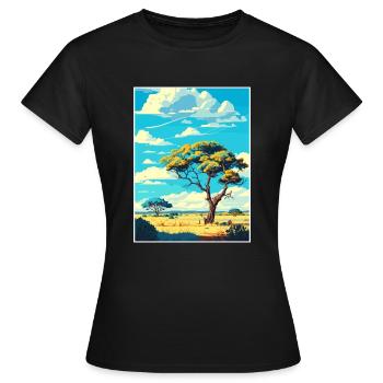 Krüger Nationalpark Südafrika Reiseposter - Frauen T-Shirt - Schwarz - Vorne - AI Model Female 172 dark (172cm)