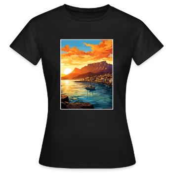 Cape Town Afrique du Sud Affiche de voyage Souvenir WPA - T-shirt Femme - noir - Devant - AI Model Female 172 dark (172cm)