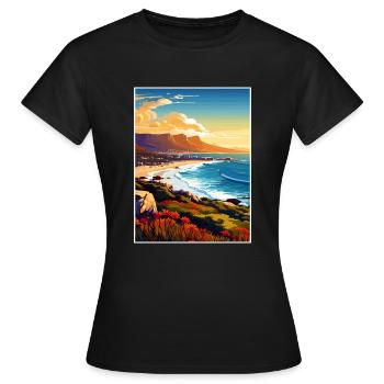 Cape Town Afrique du Sud Affiche de voyage Souvenir WPA - T-shirt Femme - noir - Devant - AI Model Female 172 dark (172cm)