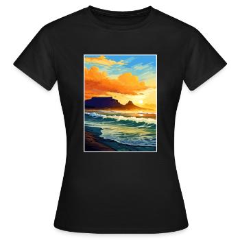 Cape Town Afrique du Sud Affiche de voyage Souvenir WPA - T-shirt Femme - noir - Devant - AI Model Female 172 dark (172cm)
