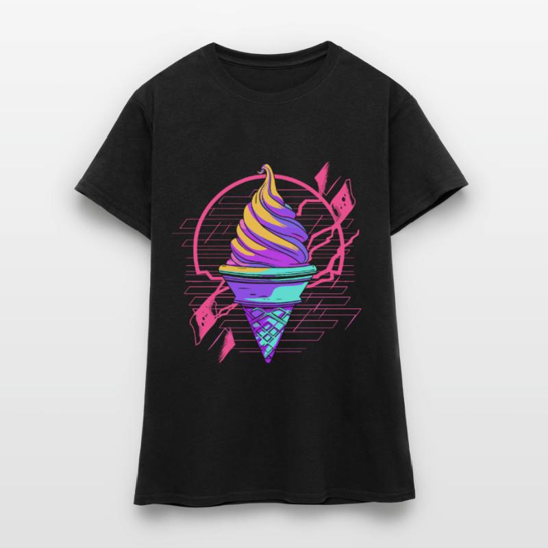 Cornet de crème glacée Synthwave T-shirt Femme