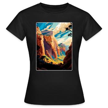 Parc national de Zion Angels Landing Arizona Travel - T-shirt Femme - noir - Devant - AI Model Female 172 dark (172cm)