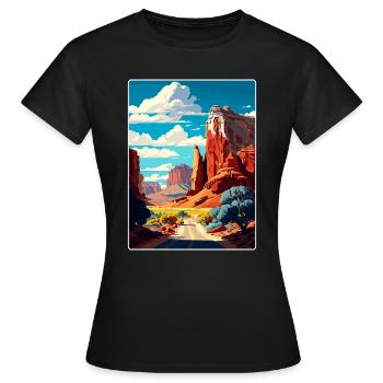 Affiche de voyage souvenir du parc national de Capitol Reef - T-shirt Femme - noir - Devant - AI Model Female 172 dark (172cm)