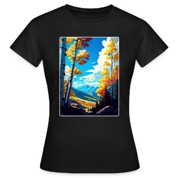 Aspen Ski Resort Colorado Reiseposter Souvenir - Frauen T-Shirt - Schwarz - Vorne - AI Model Female 172 dark (172cm)