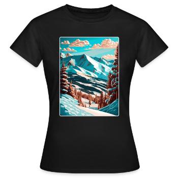 Copper Mountain Colorado Travel Poster Souvenir - Women's T-Shirt - black - Front - AI Model Female 172 dark (172cm)